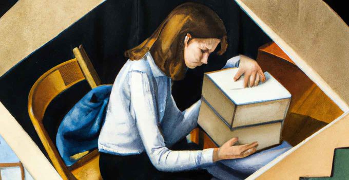 A girl student struggling to answer certification paper questions, praying for God's help, oil painting.