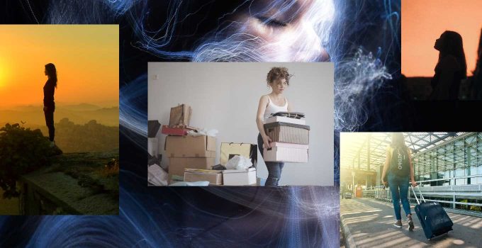 Young Woman Moving Collage