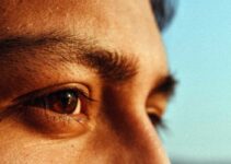 Closeup of a man's eyes.