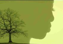 Woman, tree silhouette